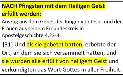 NACH PFINGSTEN - heute und morgen - mit dem Heiligen Geist erfüllt werden